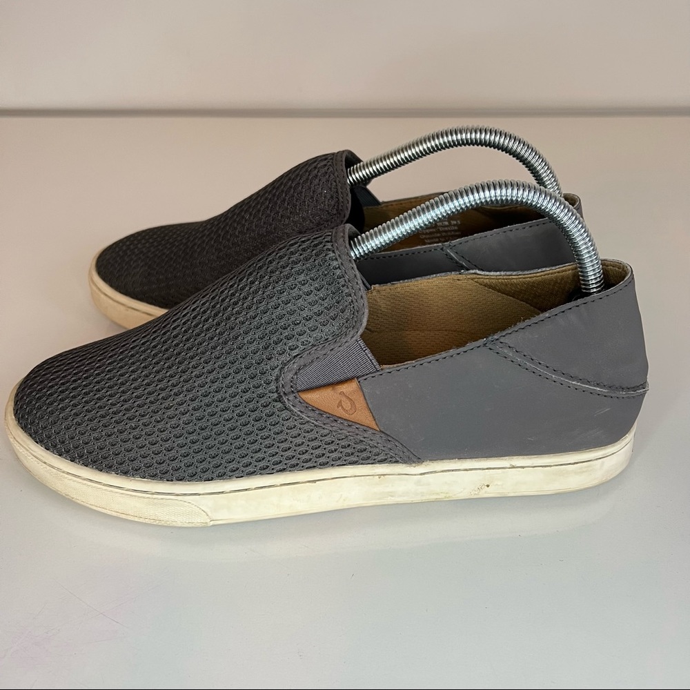 OluKai Pehuea Women's Shoes Gray Slip-On Sneakers Mesh Size 9.5